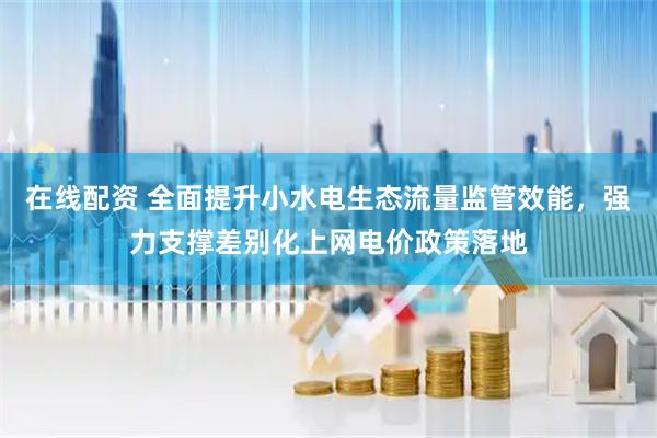 在线配资 全面提升小水电生态流量监管效能，强力支撑差别化上网电价政策落地